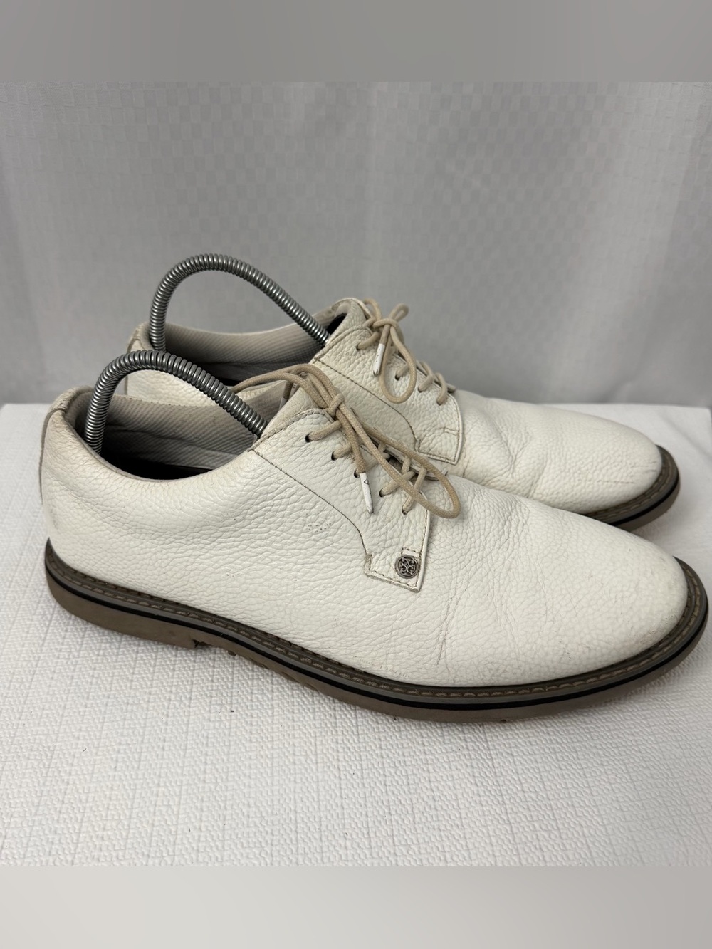 G/FORE Gallivanter Golf Shoes Mens Size 12 White Pebble Leather G4